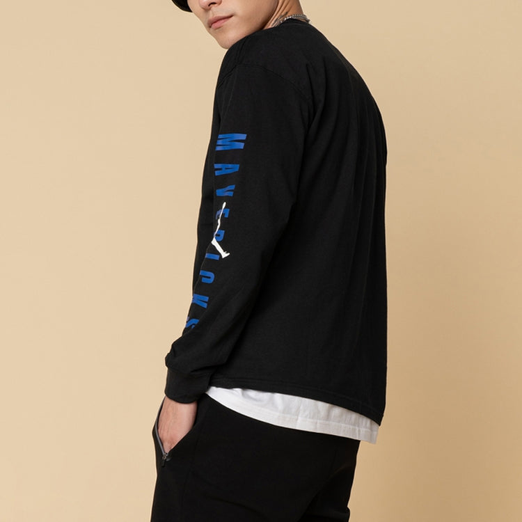 Men's Nike Casual Round Neck Pullover Printing Long Sleeves Black T-Shirt DJ6537-010