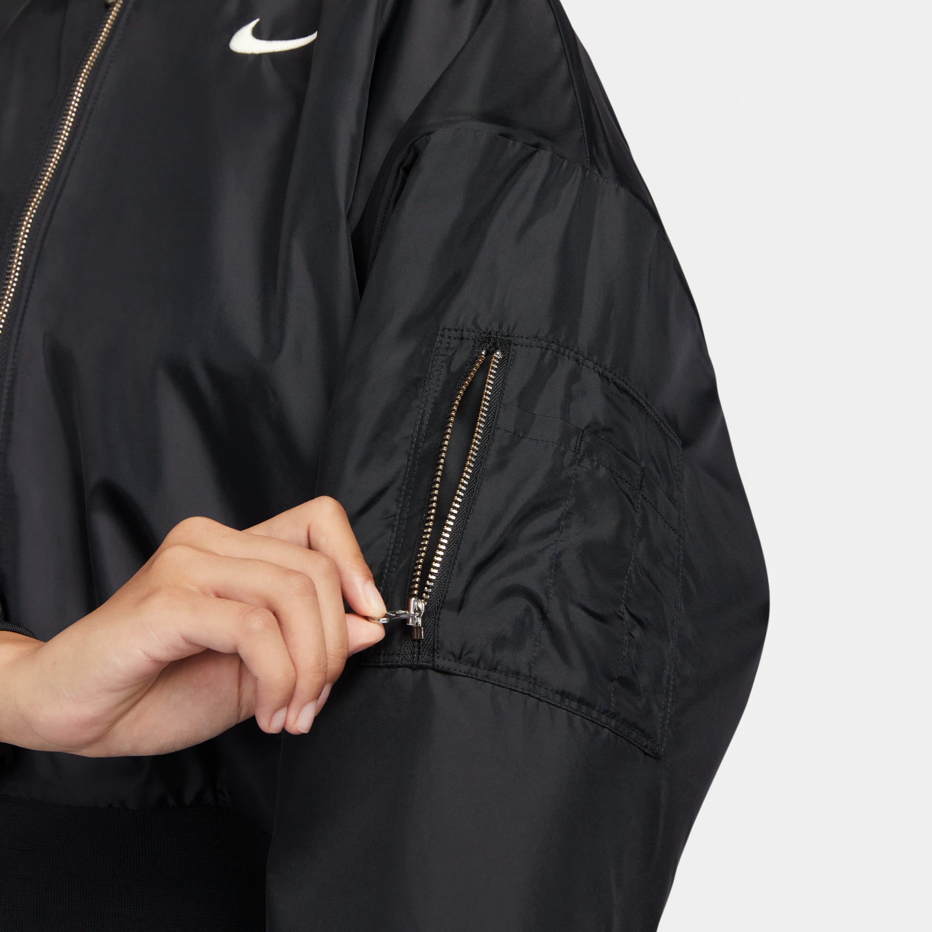 (WMNS) Nike Sportswear Reversible Faux Fur Bomber Jacket 'Black' FB8693-010