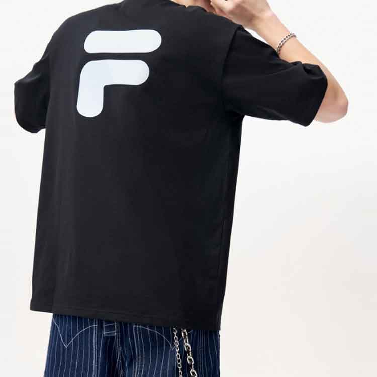 Fila FUSION Casual Sports Round Neck Short Sleeve Couple Style Black T11U126110F-BK