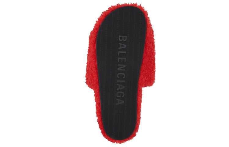 (WMNS) Balenciaga Furry Slides 'Red' 654261W2DO16596