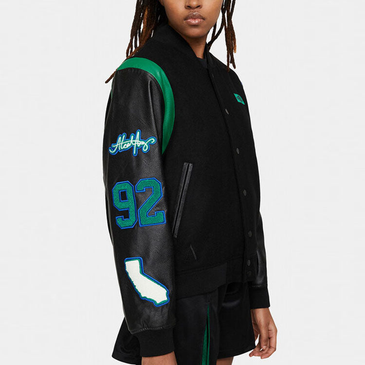 (WMNS) Air Jordan x Aleali May Stand-up Collar Baseball Jacket Black DC2435-010