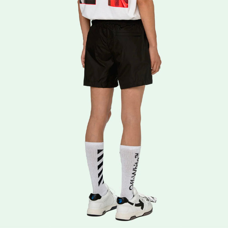 Men's Off-White SS21 Casual Logo Black Shorts OMFA003S21FAB0011001