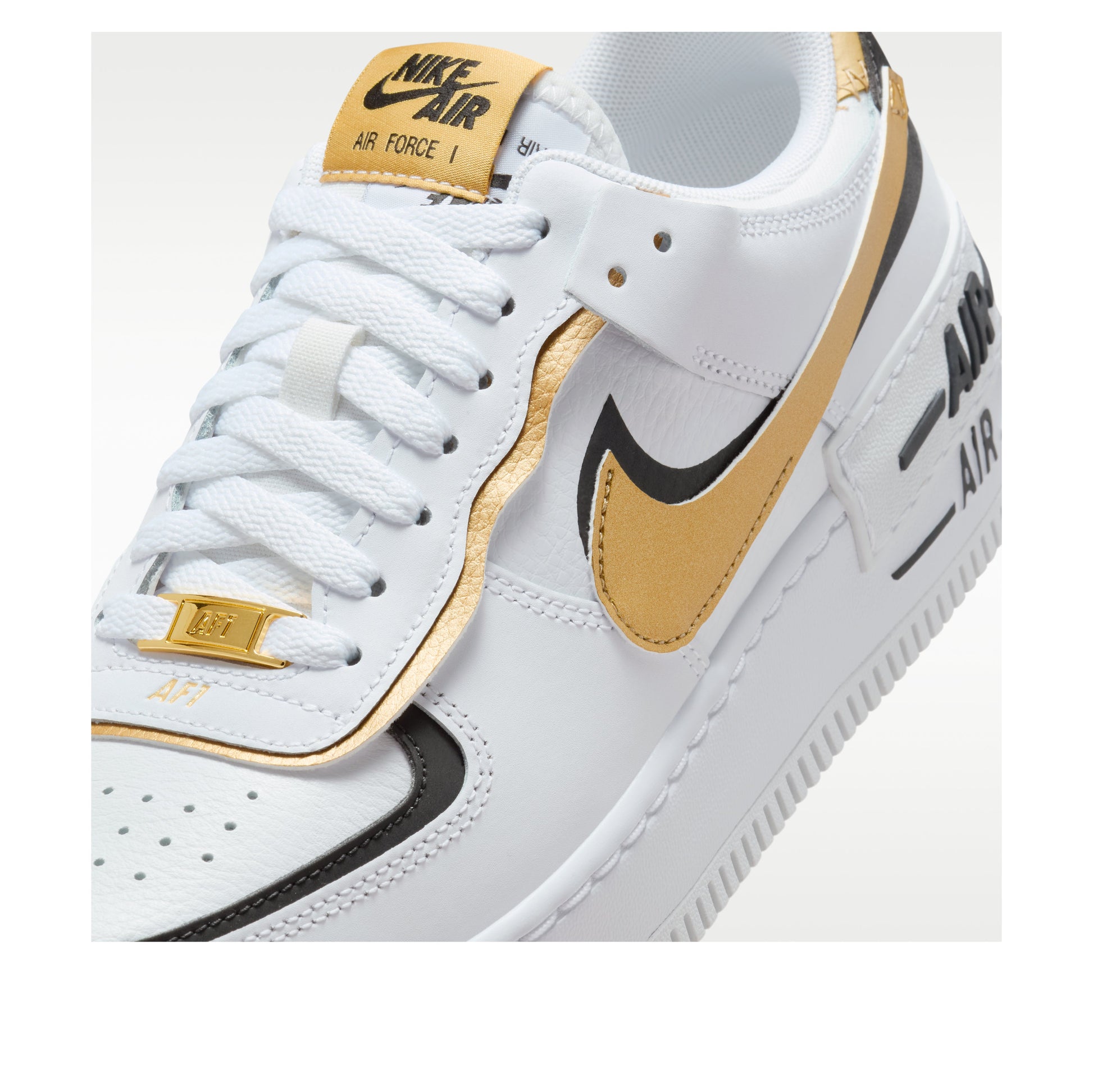 (WMNS) Nike Air Force 1 Shadow 'White Black Metallic Gold' CI0919-125