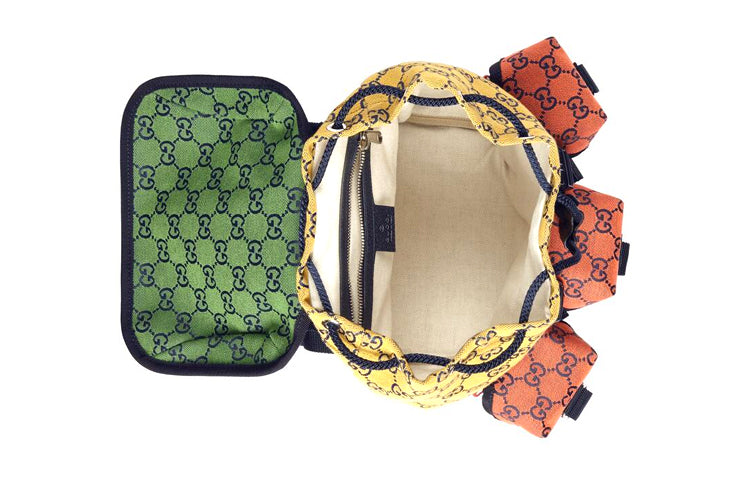 Gucci Unisex Leather GG Old Flower Logo Backpack Small Multicolor 658783-2UZBN-3280