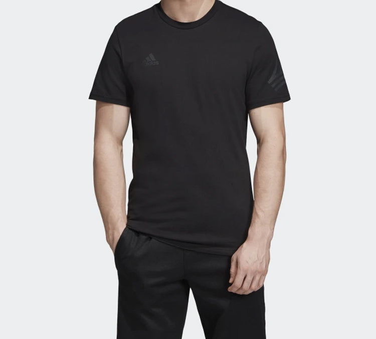 adidas Logo Printing Training Short Sleeve Black DX8264