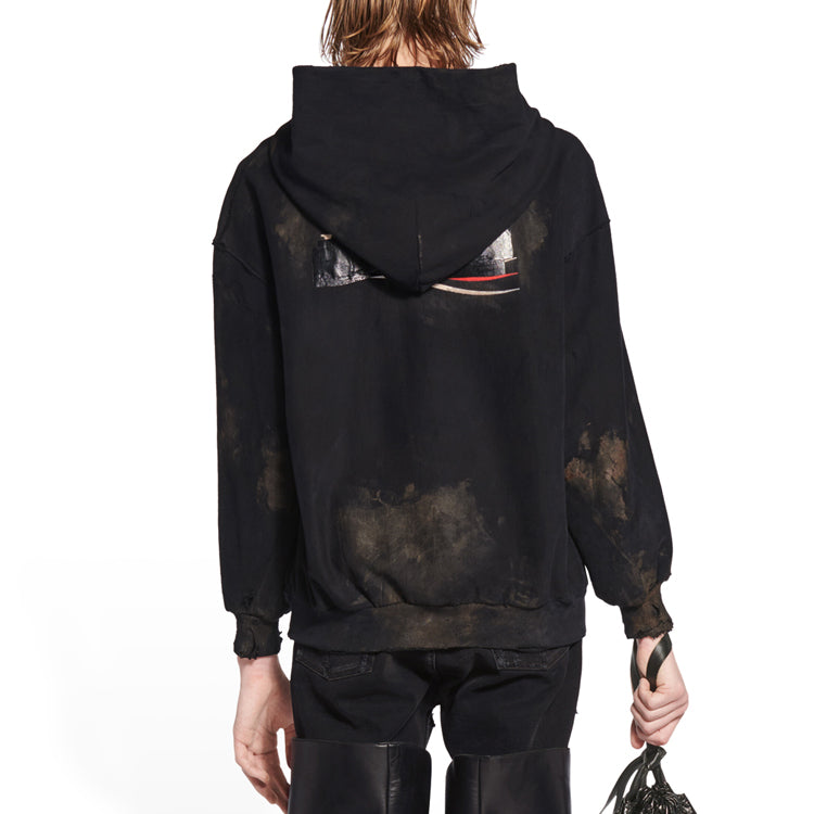 Balenciaga Gaffer Heavy Washed Zip-Up Hoodie Small Fit 'Grey' 720424TNVK51227