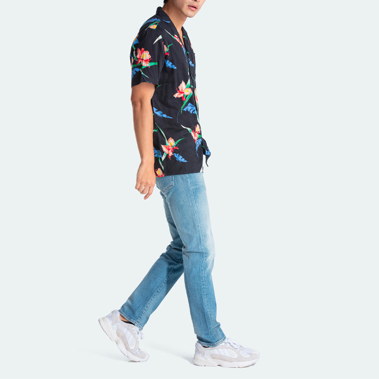Men's Levis Loose Printing Short Sleeve Shirt Black 72625-0015