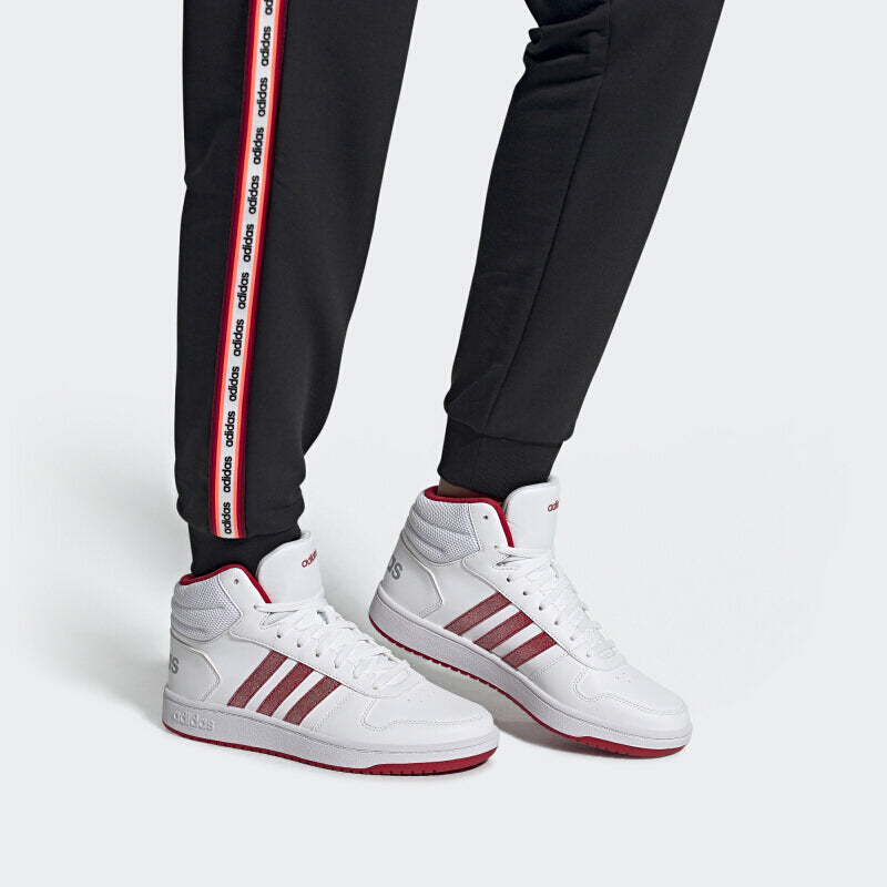 (WMNS) adidas Hoops 2.0 Mid 'White Red' FW5695