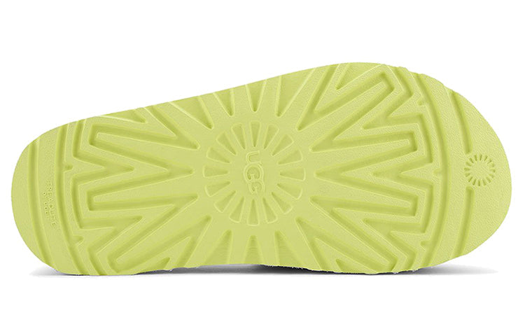 (WMNS) UGG Laton Fur Slide Yellow Slippers 1111236-MRT