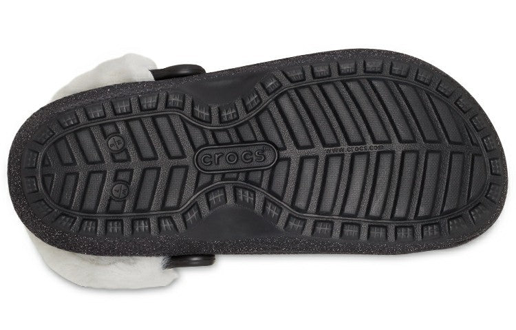 Crocs Disco Classic Lined Disco Glitter Clogs 'Black White' 208075-0ZS