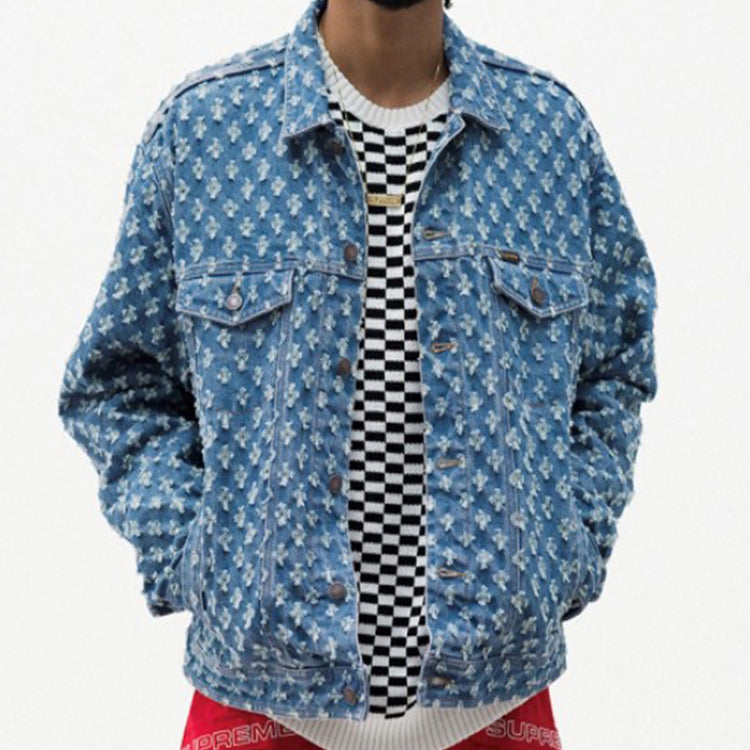 Supreme Hole Punch Denim Trucker Jacket 'Teal White' SUP-SS20-597