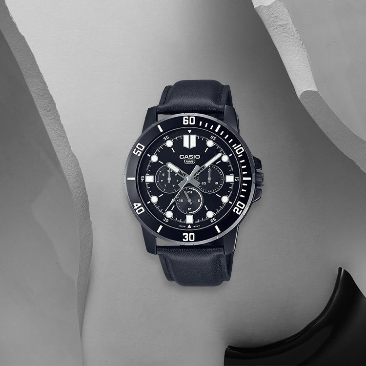 Casio Dress Classic Minimalistic Stainless Steel Analog Watch 'Black Metallic' MTP-VD300BL-1E