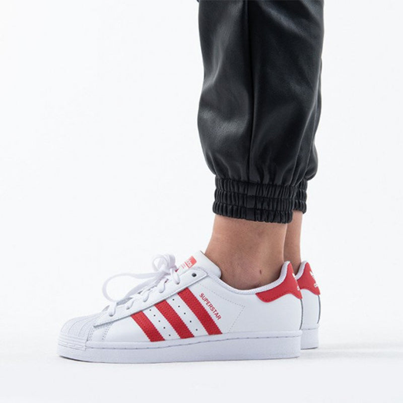 (GS) adidas originals Superstar J 'White Red' FW8293