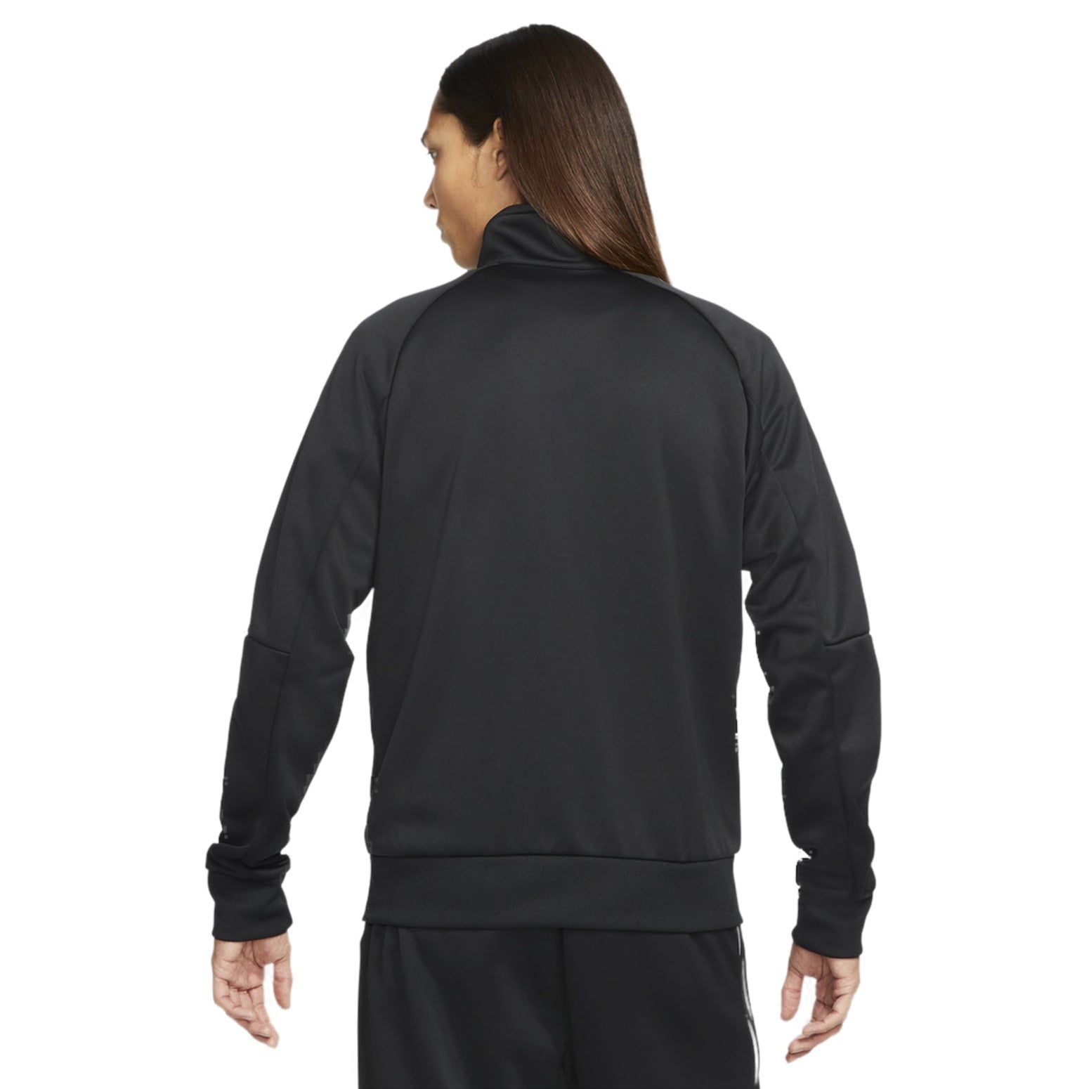 Men's Nike Solid Color Casual Micro Mark Printing Stand Collar Jacket Black DA0004-010