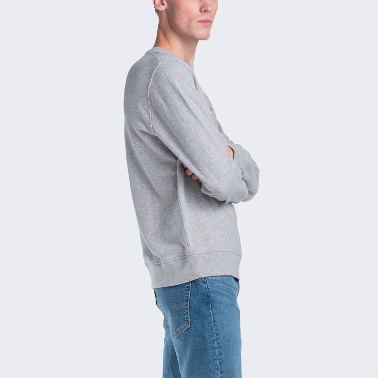 Men's Levis Alphabet Logo Loose Round Neck Pullover Gray 39862-0000