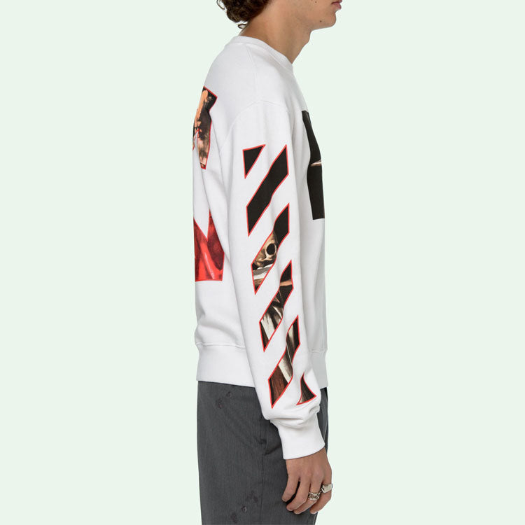 Off-White SS21 Round Neck Pullover Sports White OMBA025R21FLE0050125