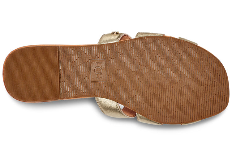 (WMNS) UGG Teague Brown Gold Color Slippers 'Brown Gold' 1119753-GLDM