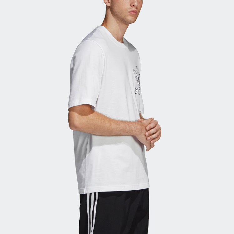 adidas originals Outline Tee Casual Cozy Round Neck Short Sleeve White DV1562
