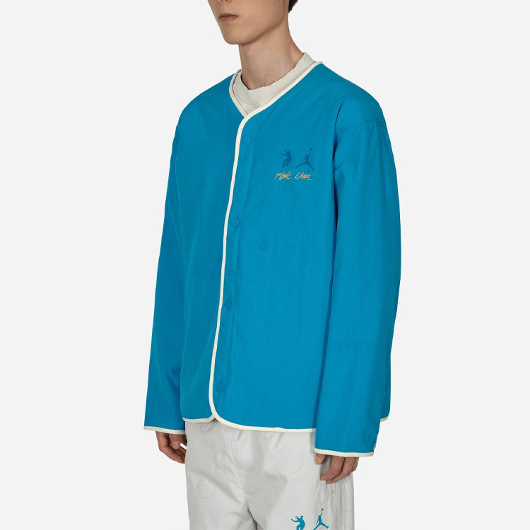 Air Jordan x union Crossover Solid Color Printing Logo reversible Long Sleeves Jacket Asia Edition Blue / Gray DJ9519-482