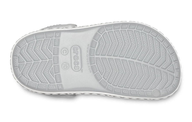 (GS) Crocs Crocband Logo Mania Clogs 'Grey Silver' 205992-00J
