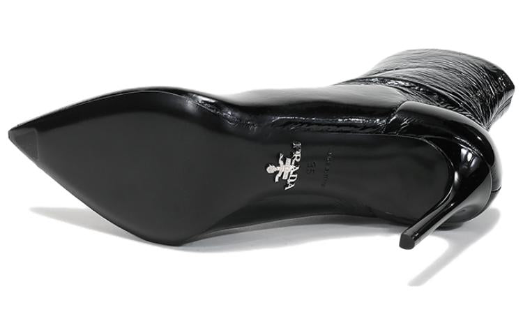 (WMNS) PRADA 90mm Patent Leather Effect Ankle Boots 'Black' 1T003M_3LBK_F0002_F_B085
