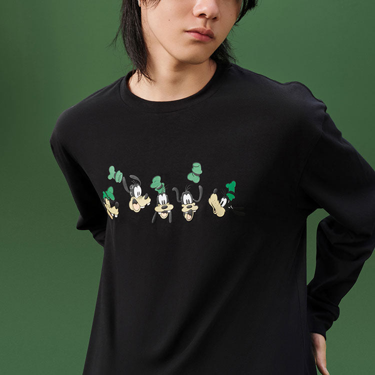 Men's Levis x DISNEY Mickey Crossover Cartoon Printing Long Sleeves Black A0881-0000