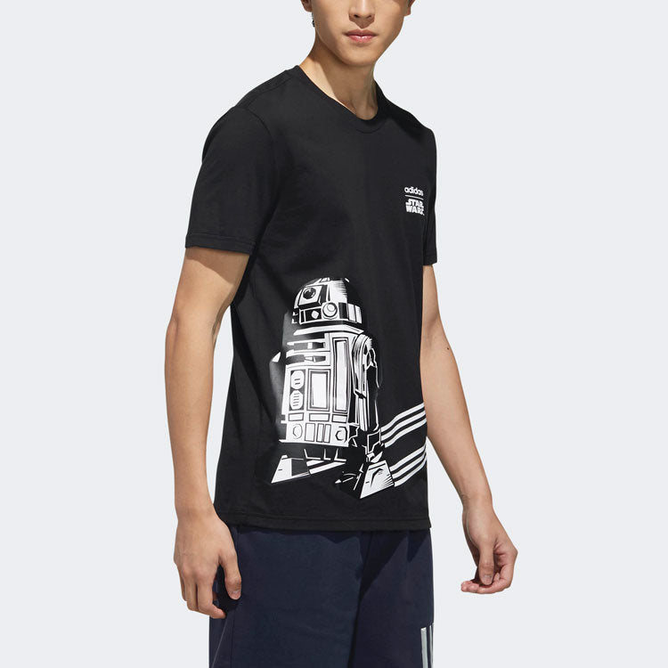 adidas Round Neck Logo Short Sleeve Black DW8168