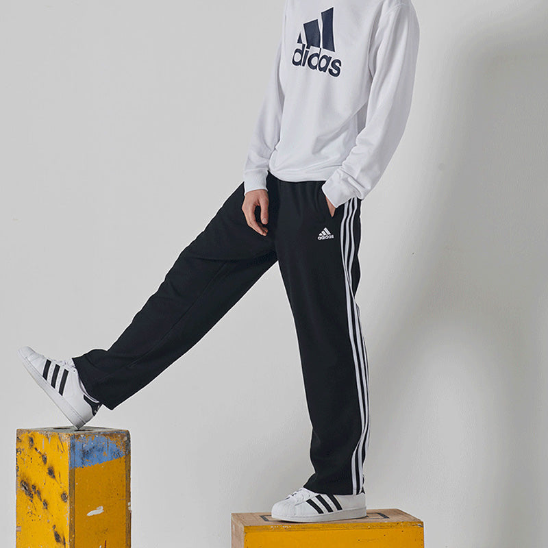 Men's adidas Straight Elastic Waistband Sports Pants/Trousers/Joggers Black TR30P2