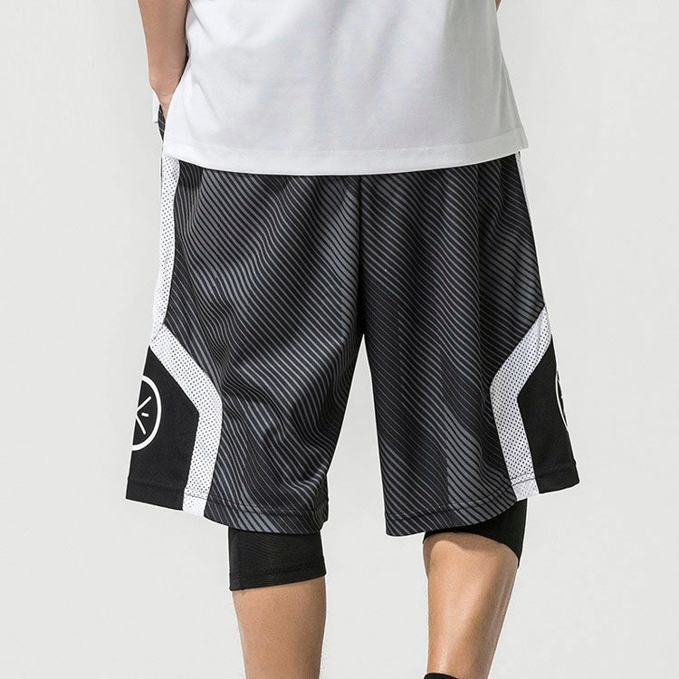 Li-Ning Way Of Wade Logo Basketball Shorts 'Black Grey' AAPP281-1