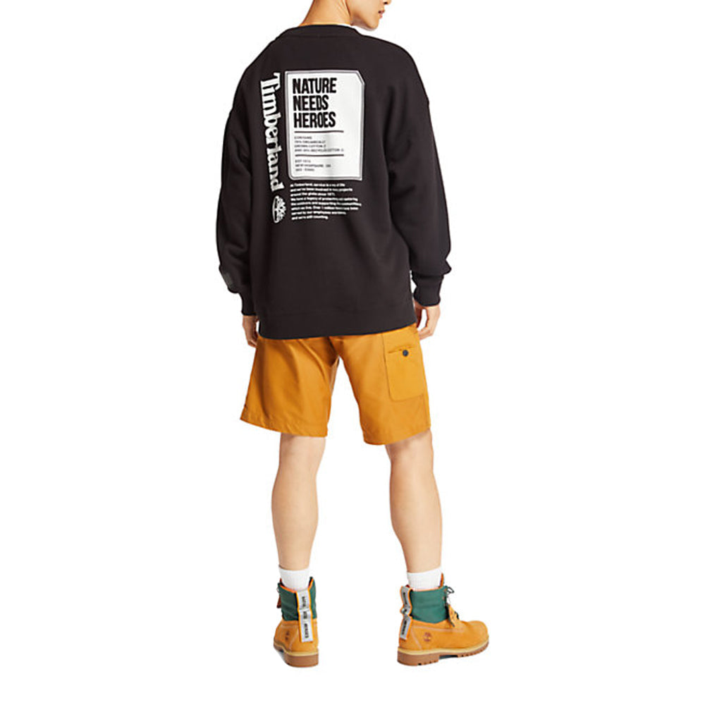 Men's Timberland Back Large Logo Printing Sports Black A1ZYH001