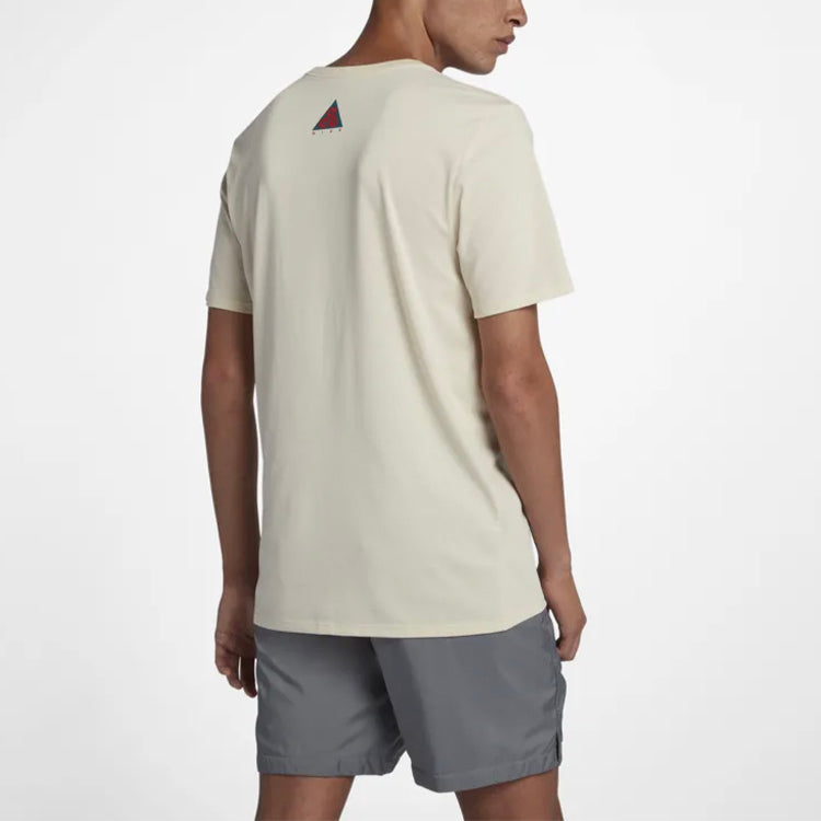 Nike Pattern Printing Loose Short Sleeve Beige T-Shirt Light cream BQ6844-271