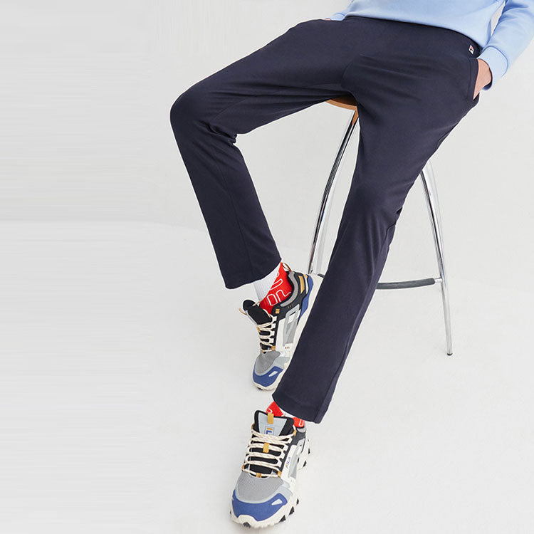FILA Solid Color Straight Sports Pants Blue F11M028610G-NV