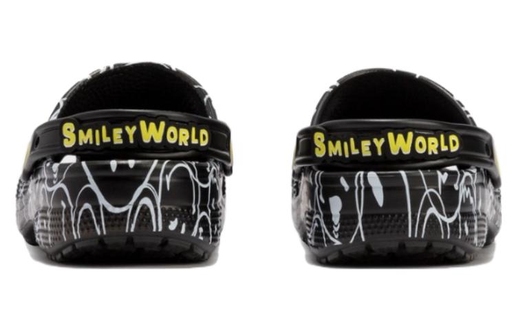 (WMNS) Crocs Smiley World Classic Clogs 'Black White Yellow' 873137