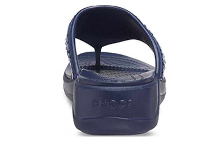 (WMNS) Crocs Monterey Beaded Flip-Flops Deep Blue 206851-410