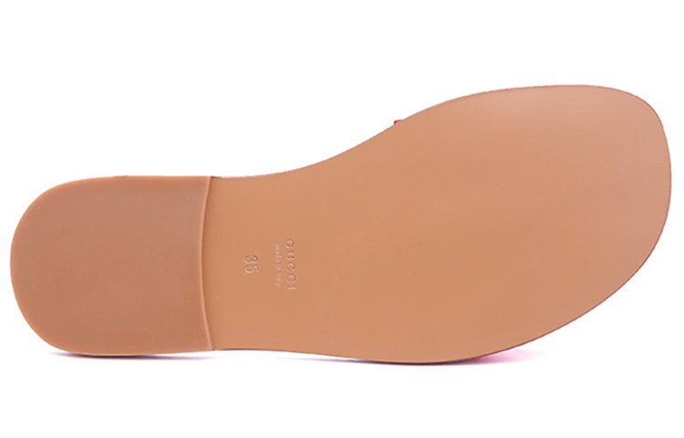 (WMNS) Gucci Horsebit Accent Leather Slides 'Orange' 517017-C9D00-6433