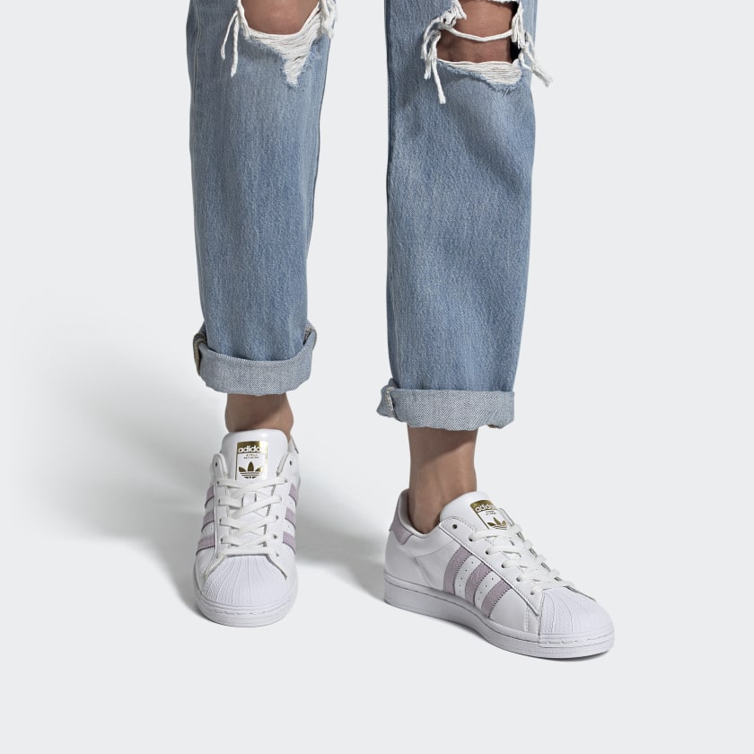 (WMNS) adidas originals Superstar 'White Purple' FW3567