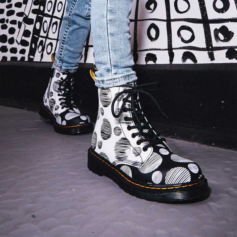 (PS) Dr.Martens Polka Dot Boots 'White Black' 27071009