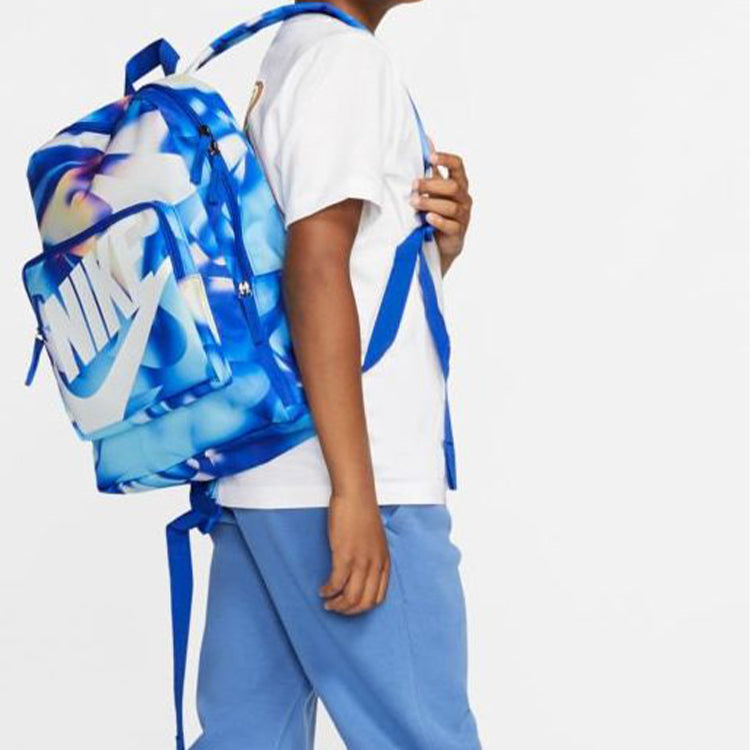 (GS) Nike Classic All Over Print Backpack 'Blue White' BA6189-420
