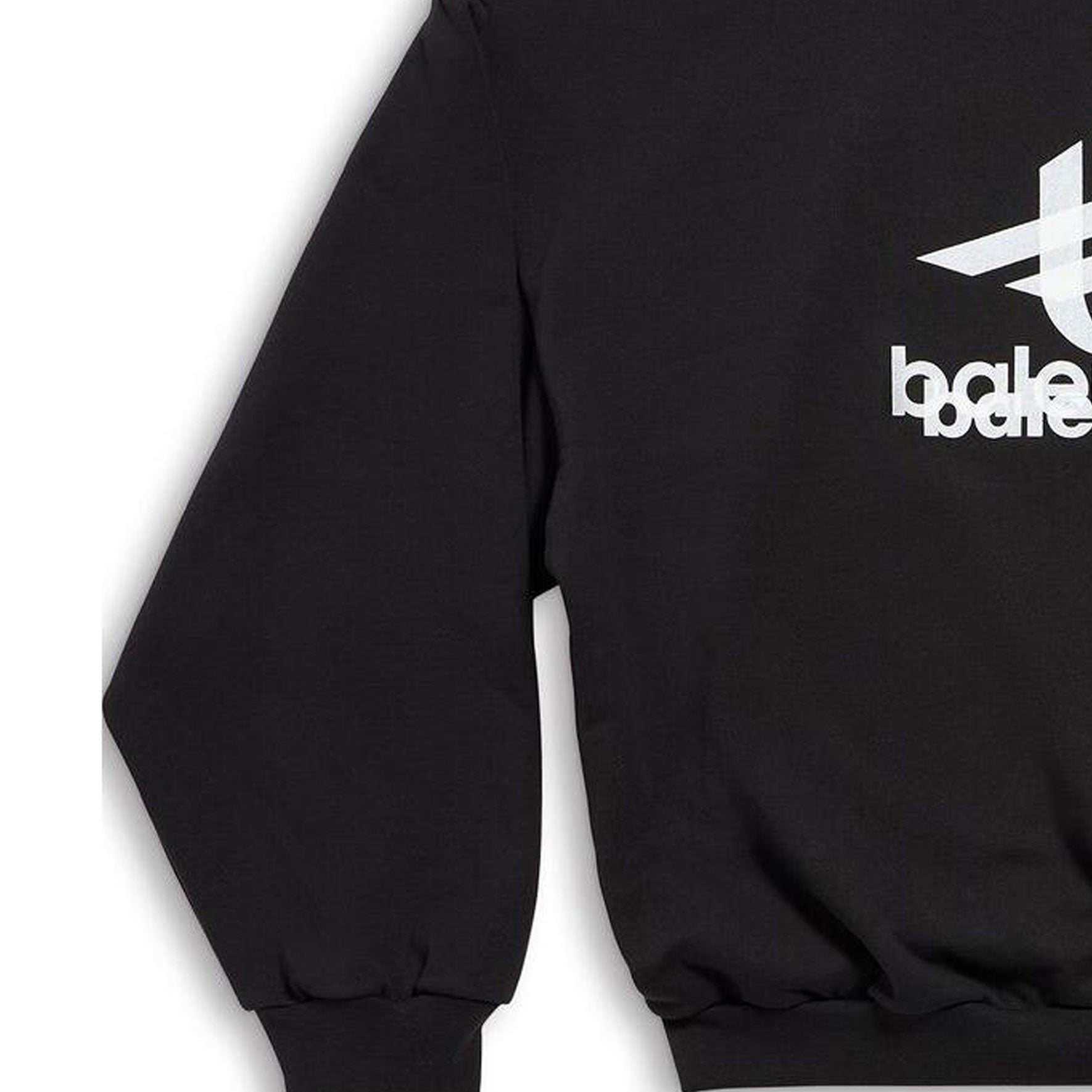 Balenciaga Layered Sports Round Sweatshirt 'Black White' 767860TPVF31070