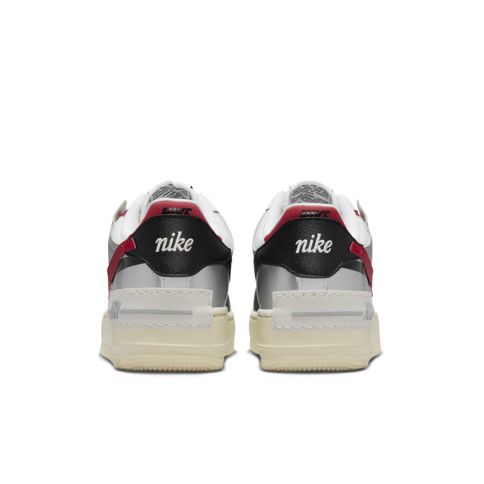 (WMNS) Nike Air Force 1 Shadow 'White Silver Red' FN6335-100