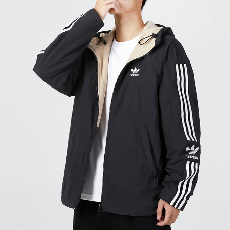 adidas Original Reversible Polar Fleece Jacket 'Black Beige' HL9186