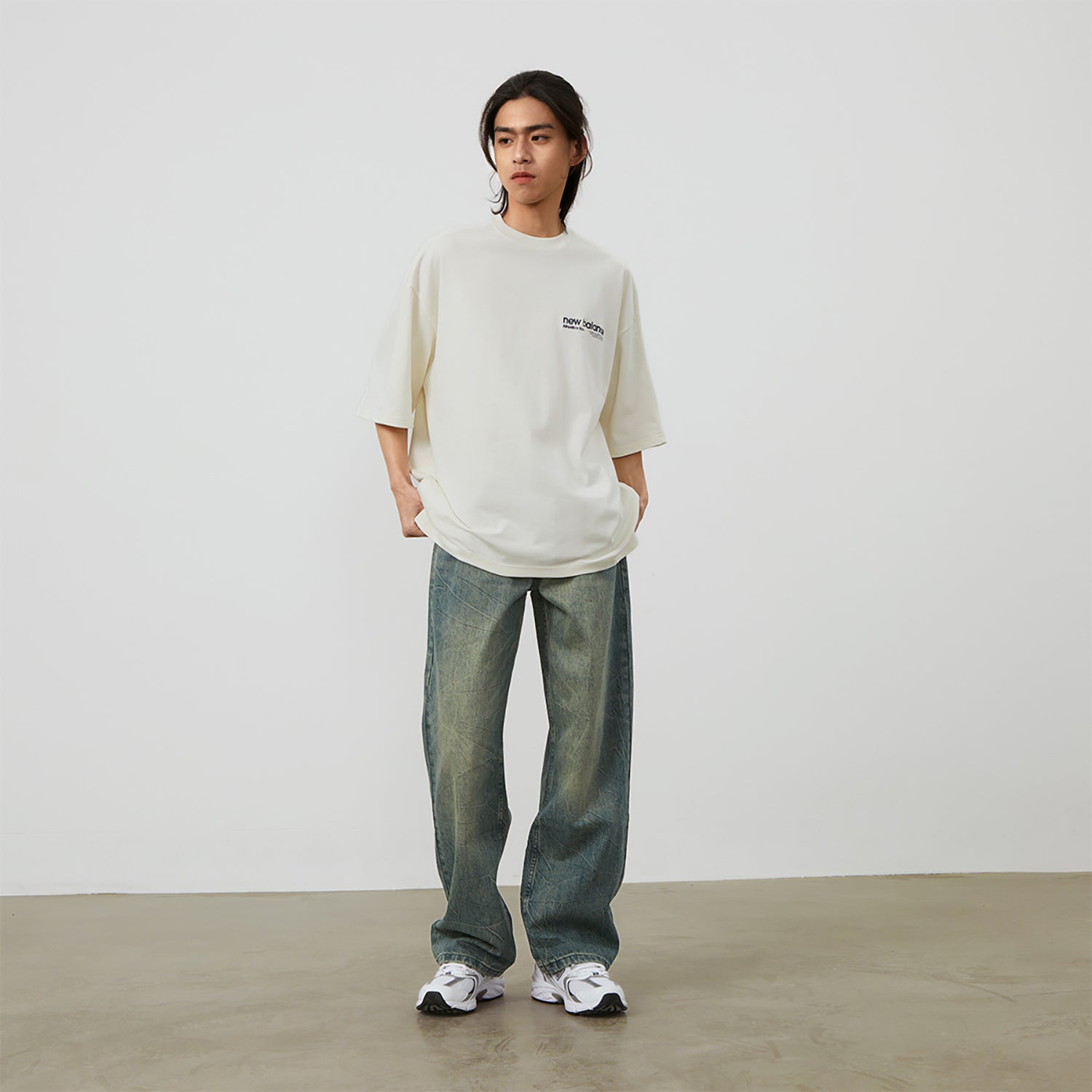 New Balance Wordmark Logo T-Shirt Asia Sizing 'White' AMT42301-CIC