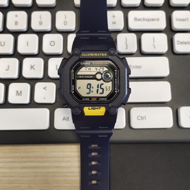 CASIO Quartz Waterproof Sports Analog Mens Blue Digital W-737H-2A
