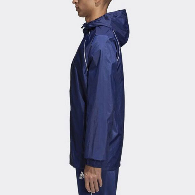 Men's adidas Logo Alphabet Printing Hooded Jacket Blue CV3694
