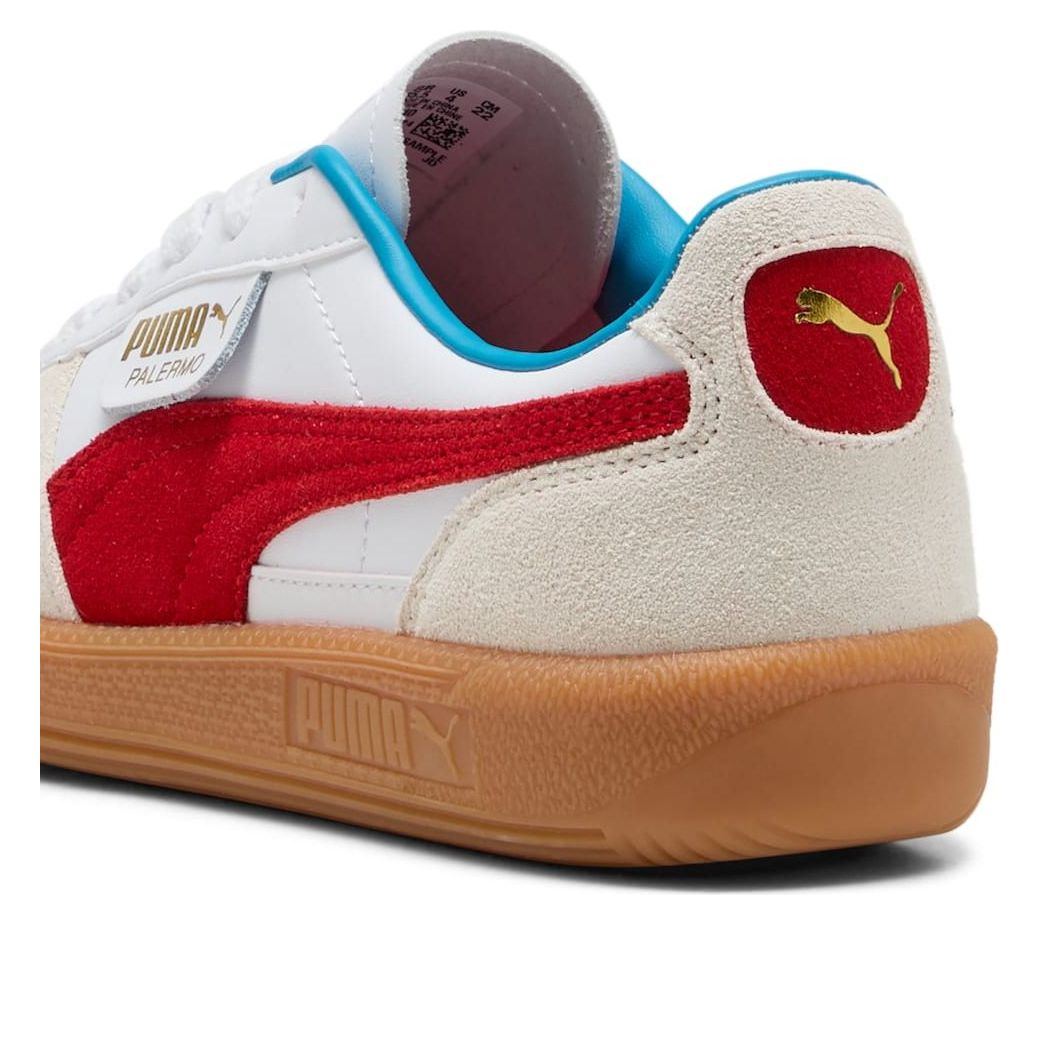 (GS) PUMA Palermo Leather 'White Red' 397275-10