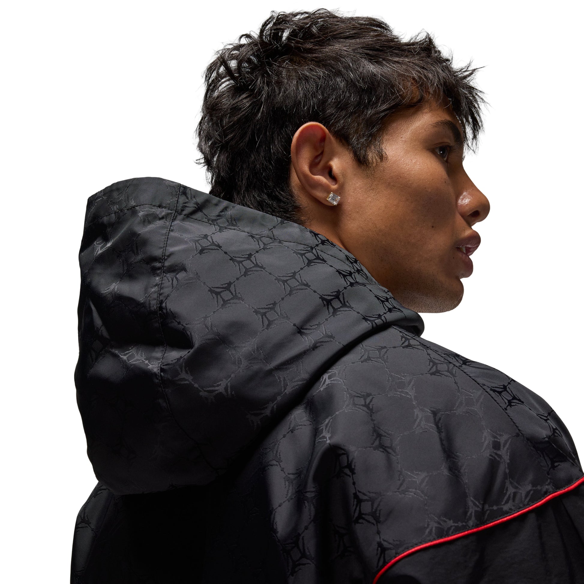Air Jordan Brooklyn Hooded Draft Jacket 'Black Gym Red' HV0554-010
