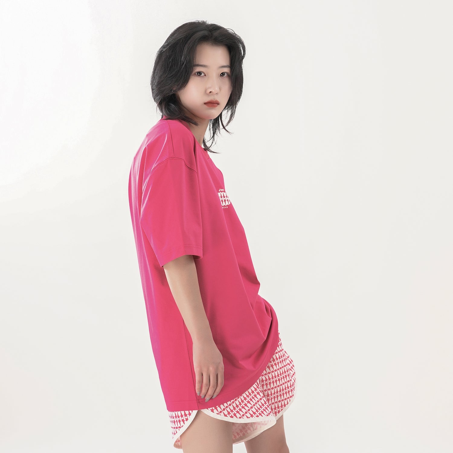 ASICS x 8ON8 Crossover Logo Sports Loose Round Neck Short Sleeve Couple Style Rose Red 2203A122-700