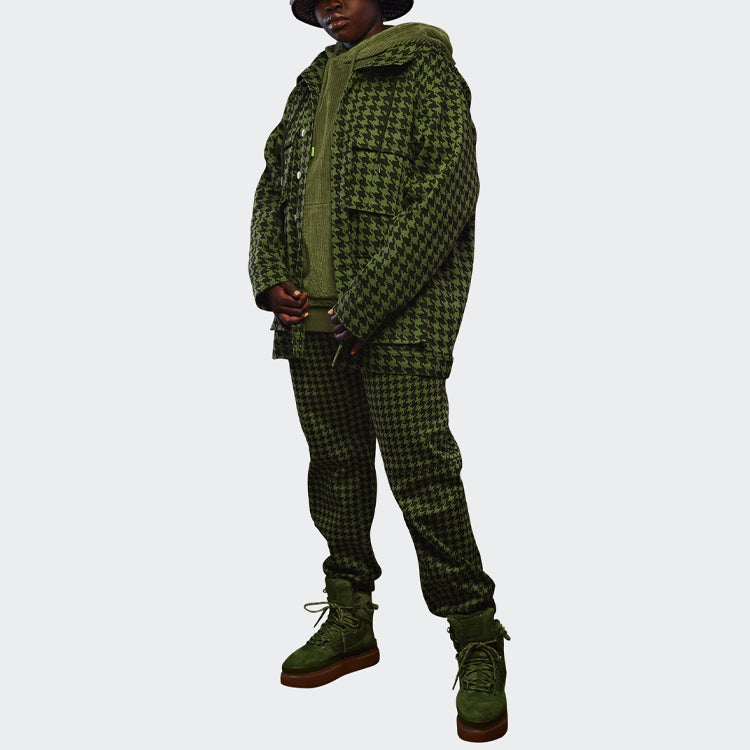 adidas originals x IVY PARK Crossover Plaid Hooded Jacket Green HC6004