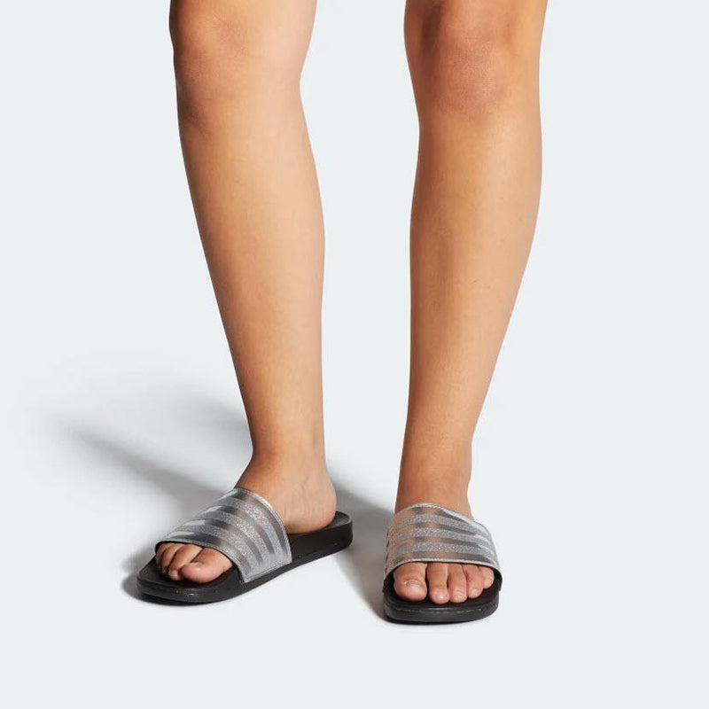 (WMNS) adidas Adilette Comfort Slides 'Stripes Shimmer - Silver Metallic' G27728
