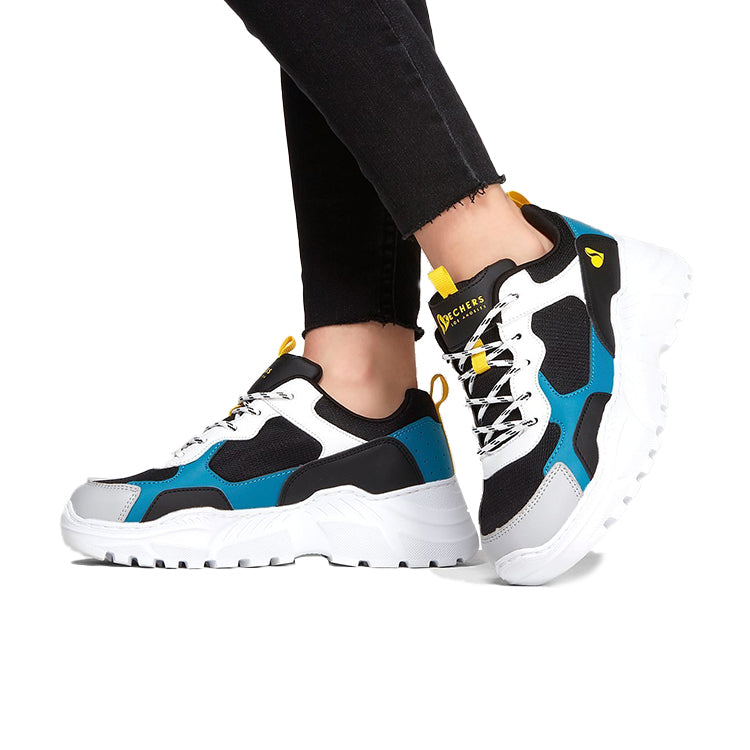 (WMNS) Skechers B-Rad Running Shoes White/Black/Blue 155056-BKYB